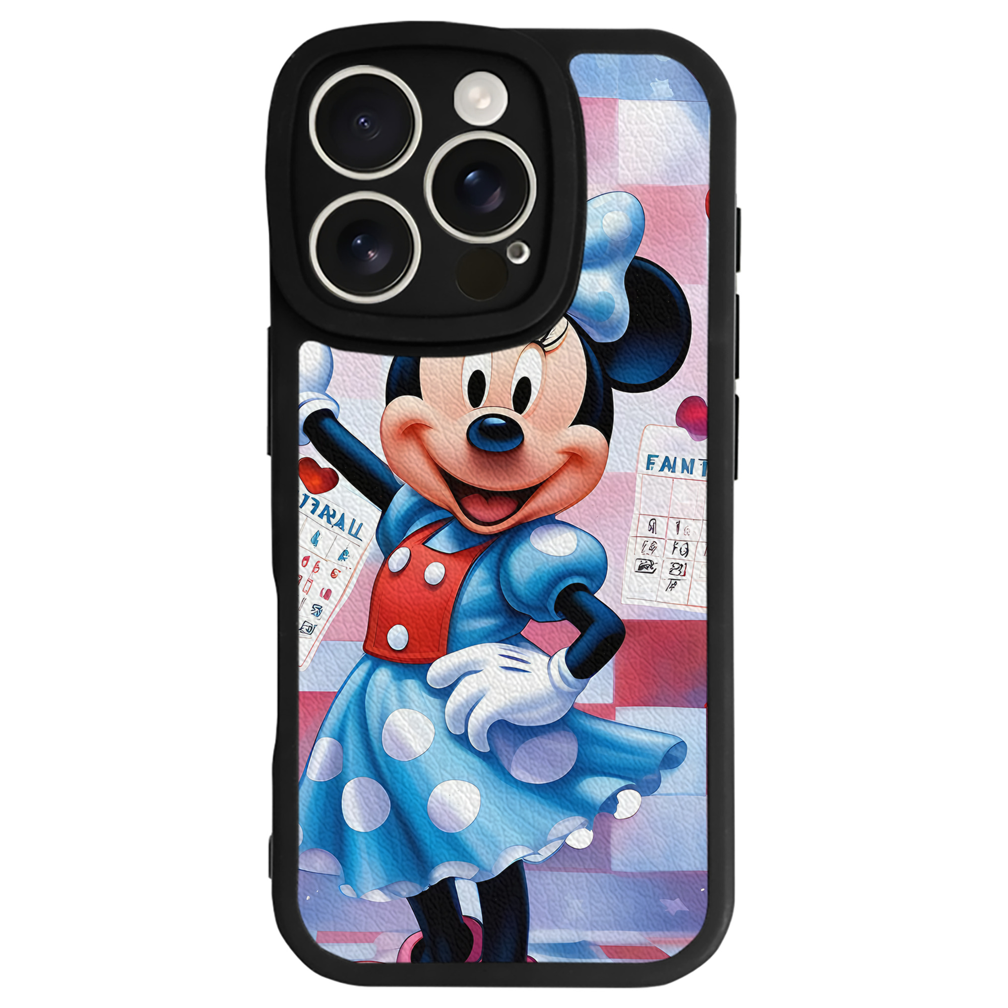（画像用） ミッキーマウス Mickey Mouse 【iPhone 16シリーズ対応】シリコンスマホケース（レザー調） 材質：シリコン